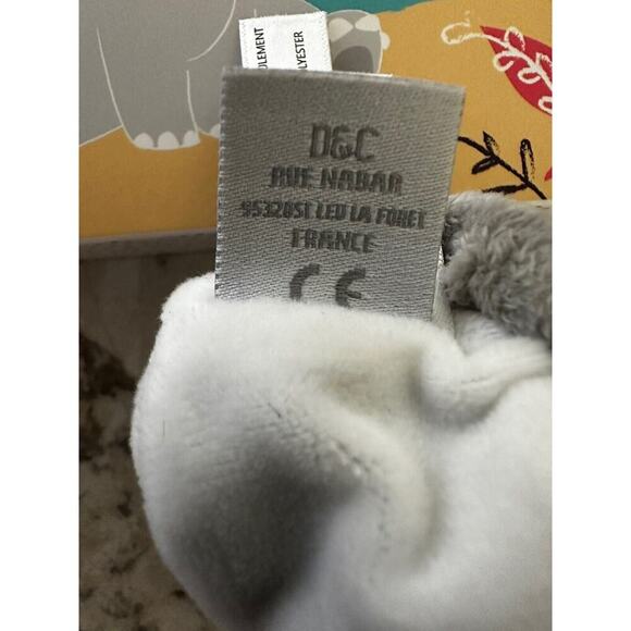 DOUDOU Et Compagnie Paris Elephant Baby Plush Bootie 1st Slippers 0-6 Months - Picture 7 of 9